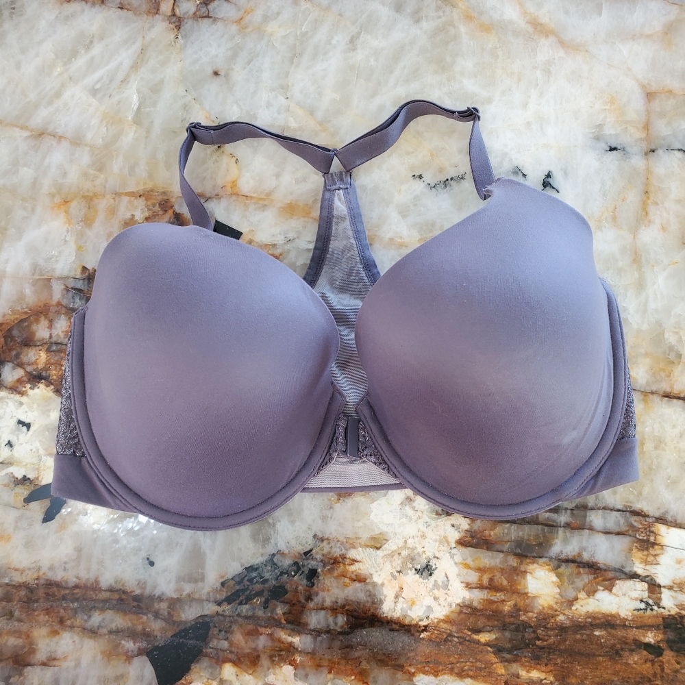 Victorias Secret 34 (F) DDD Bra Purple Lined Front Clasp